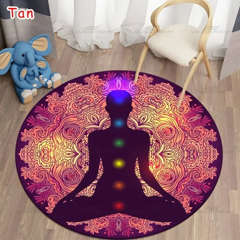 Thumbnail: Round Meditation Chakra Pattern Rug