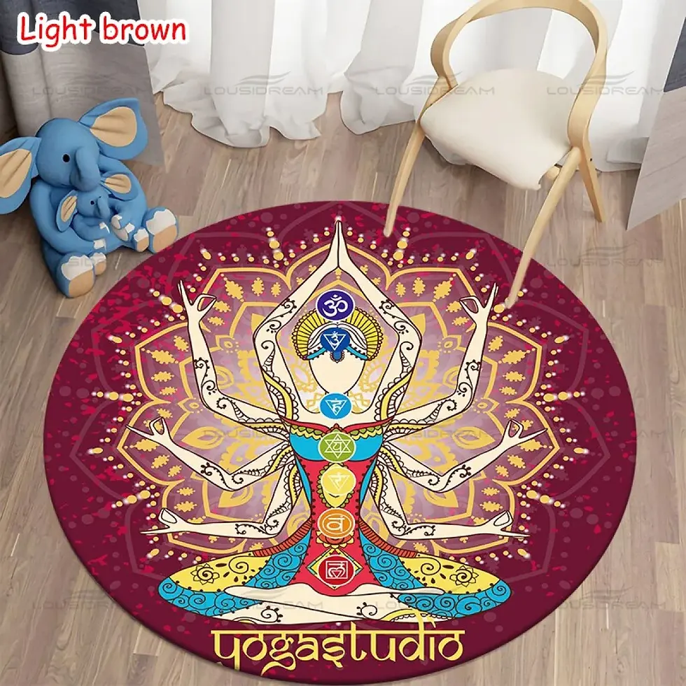 Thumbnail: Round Meditation Chakra Pattern Rug