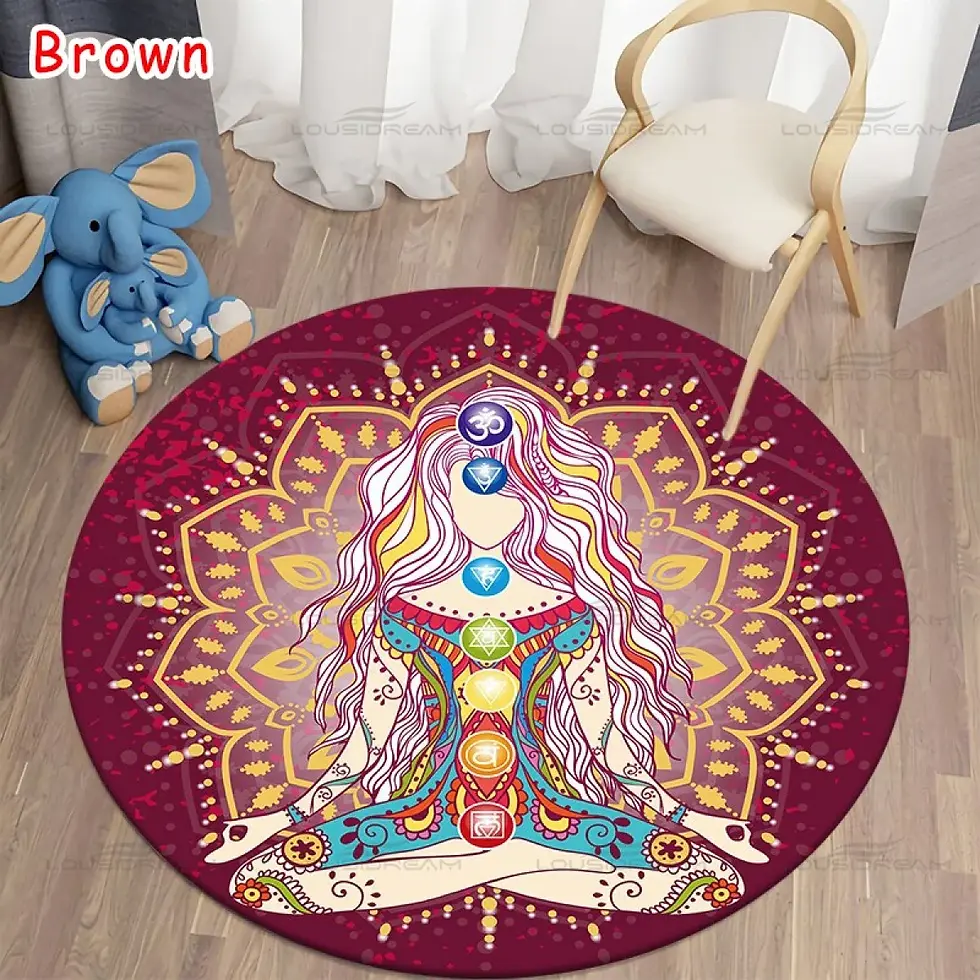 Thumbnail: Round Meditation Chakra Pattern Rug