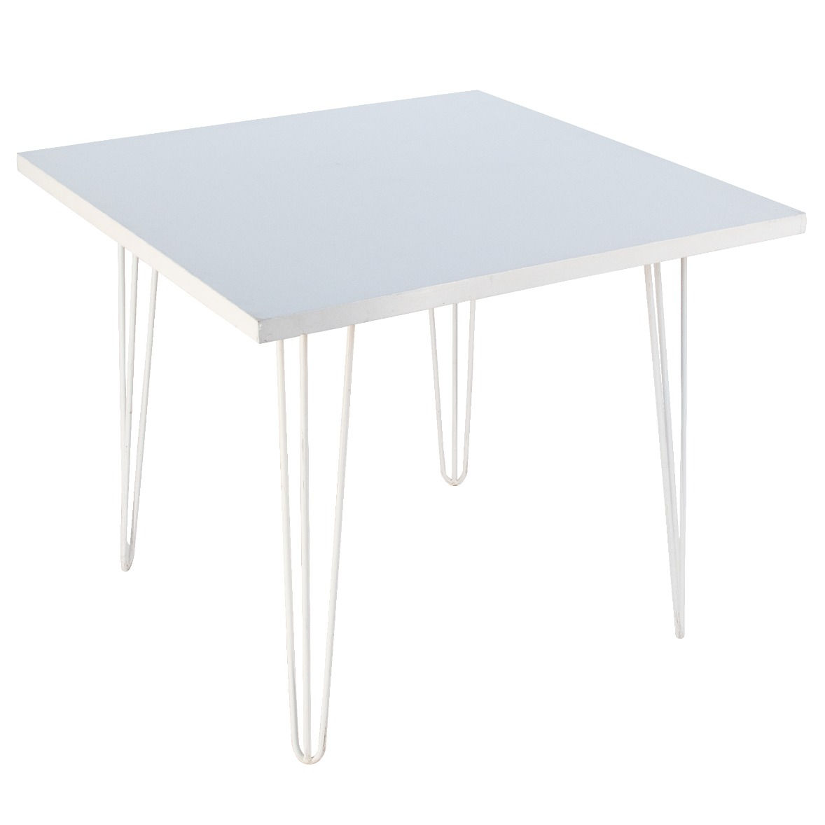 Cafe Table White Square w/ White Hair Pin Legs