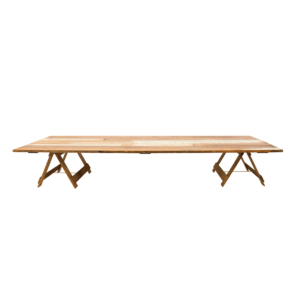 Dining Table Timber w/ Low Set Trestle Legs