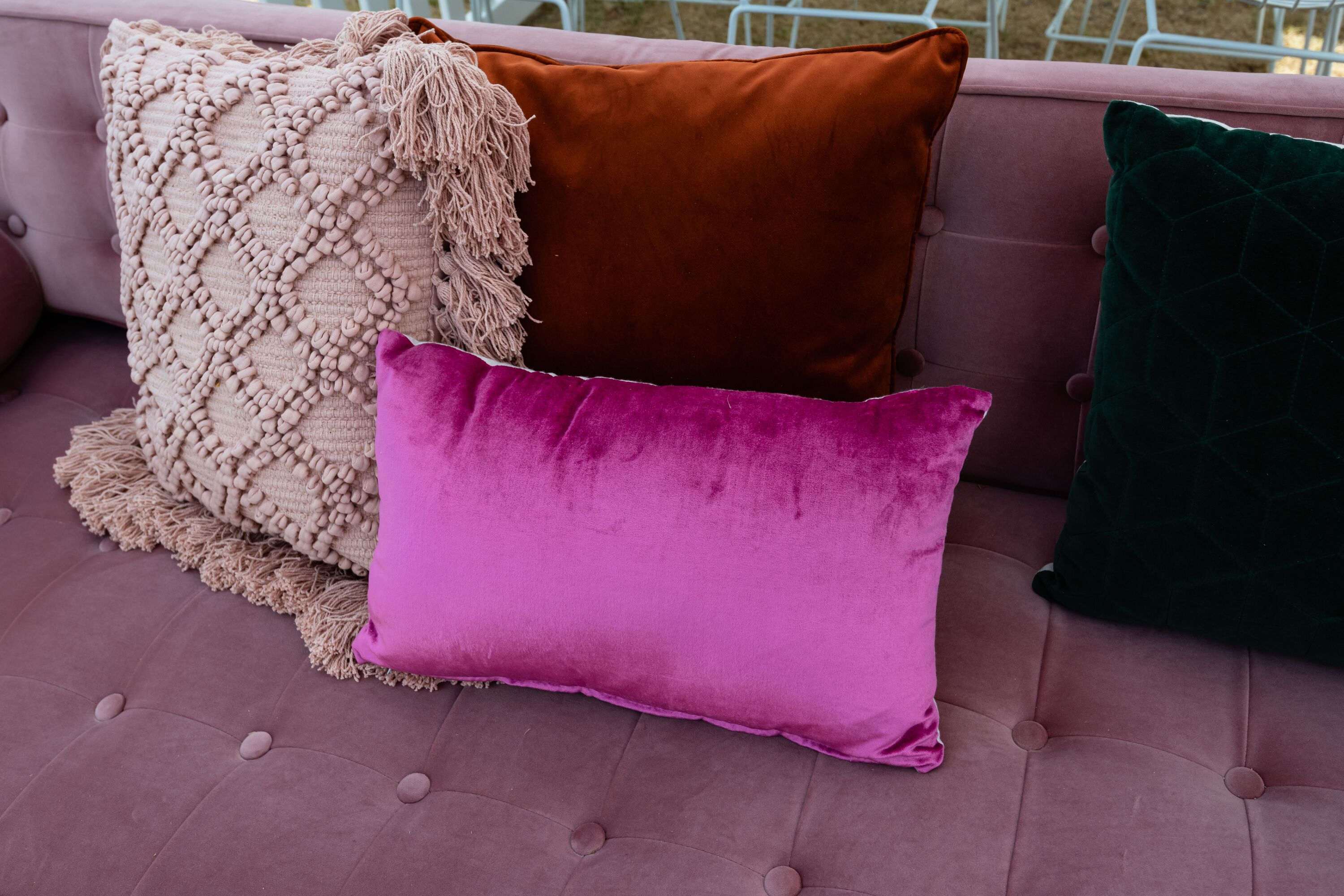 Cushion Pink Velvet Rectangle