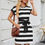 Thumbnail: Striped Round Neck Short Sleeve Tie Waist Dress