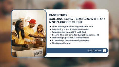 An overview of what is covered in the article, "Building Long-Term Growth for a Non-Profit Client"
