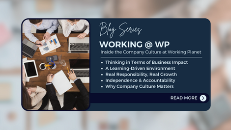 An overview of what is covered in the article, "Working @ WP: Inside the Company Culture at Working Planet"