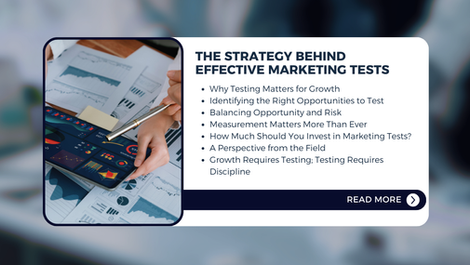 An overview of what is covered in the article, "The Strategy Behind Effective Marketing Tests"