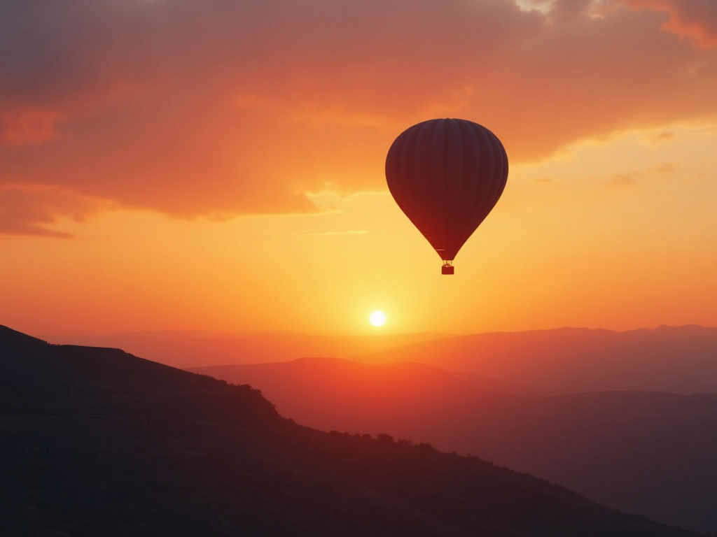 Ballon im Sonnenuntergang