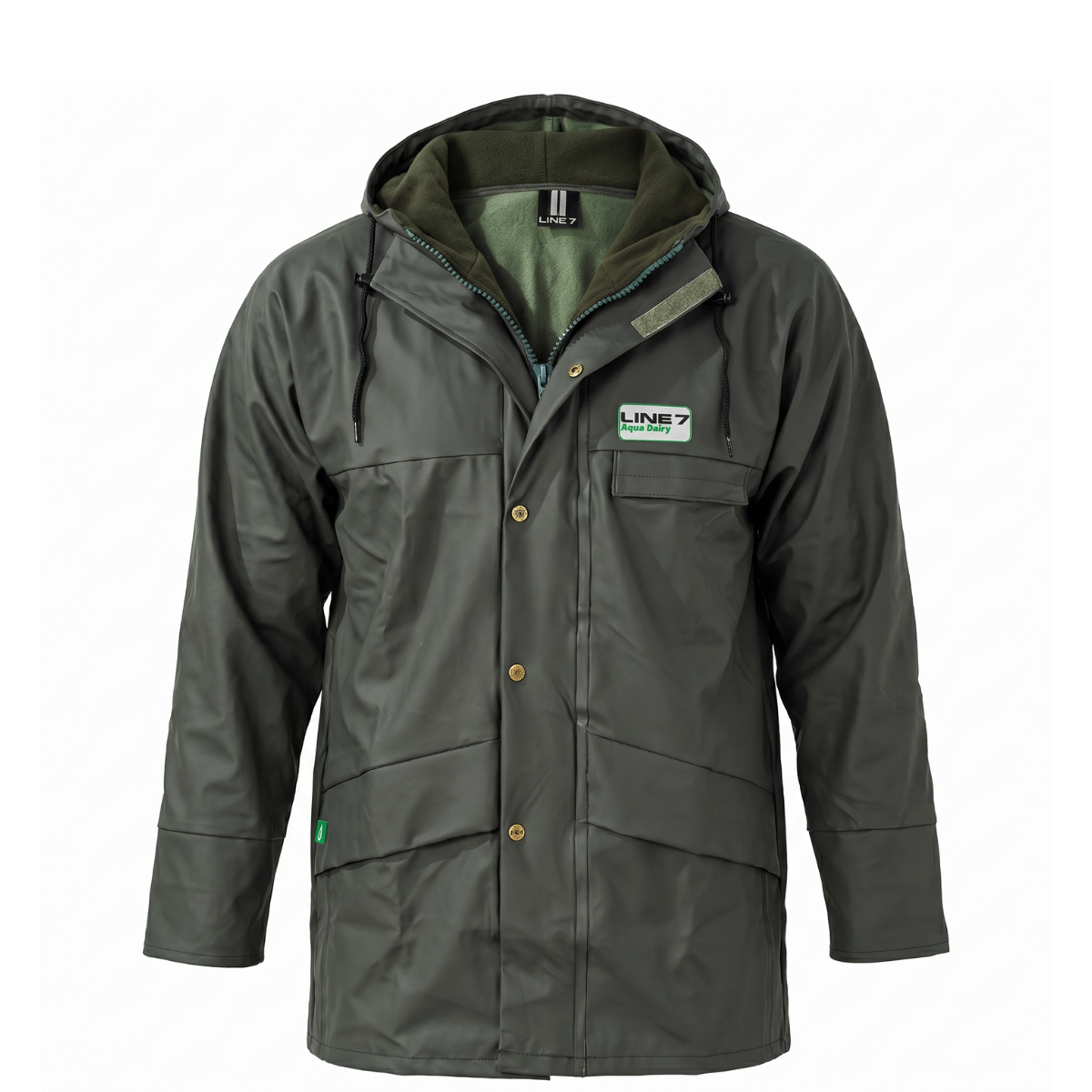 LINE 7 AQUA DAIRY RAIN JACKET hood down