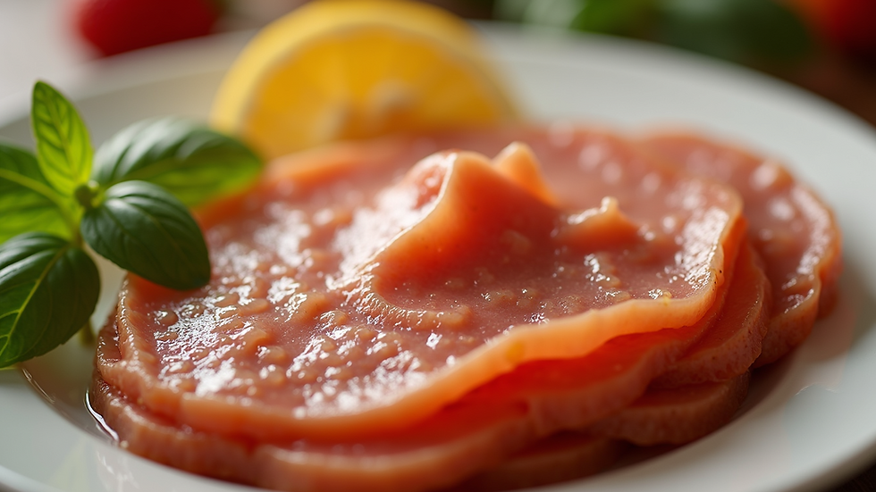 Close-up view of a collagen-rich food spread