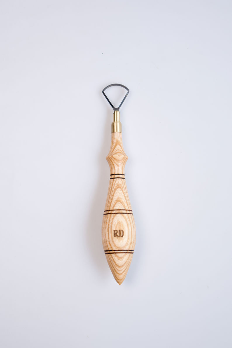 Big Bow Shape Tungsten Carbide Loop Blade Pottery Tool with Maple Wood Handle