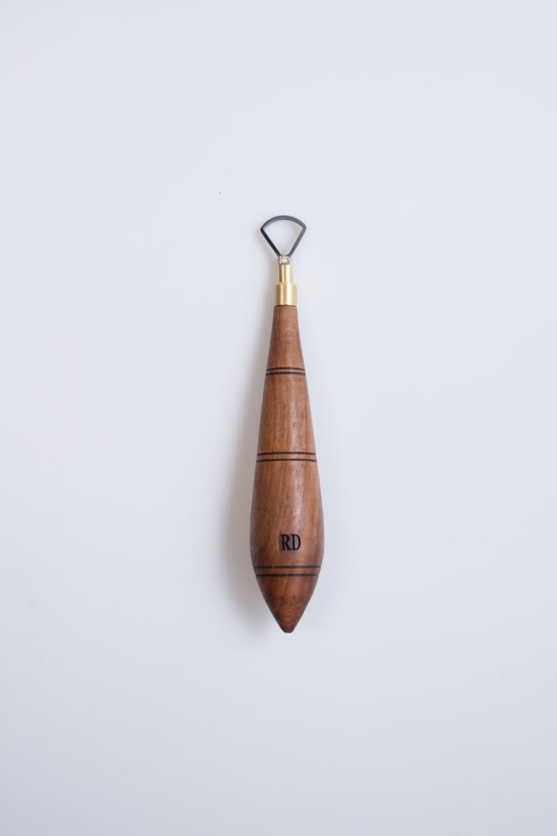 Bow Shape Tungsten Carbide Loop Blade Pottery Tool with Walnut Wood Handle