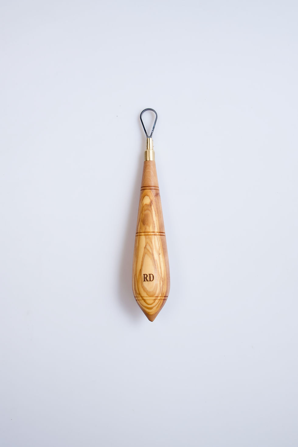 Drop Shape Tungsten Carbide Loop Blade Pottery Tool with Olive Wood Handle