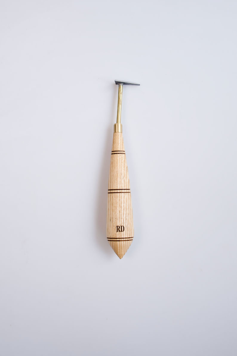 Flat Tip Shape Tungsten Carbide Spare Blade Pottery Tool Maple Wood Handle