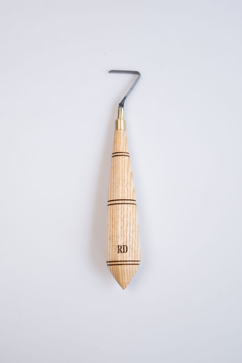 7 Shape Tungsten Carbide Hook Blade Pottery Tool with Maple Handle