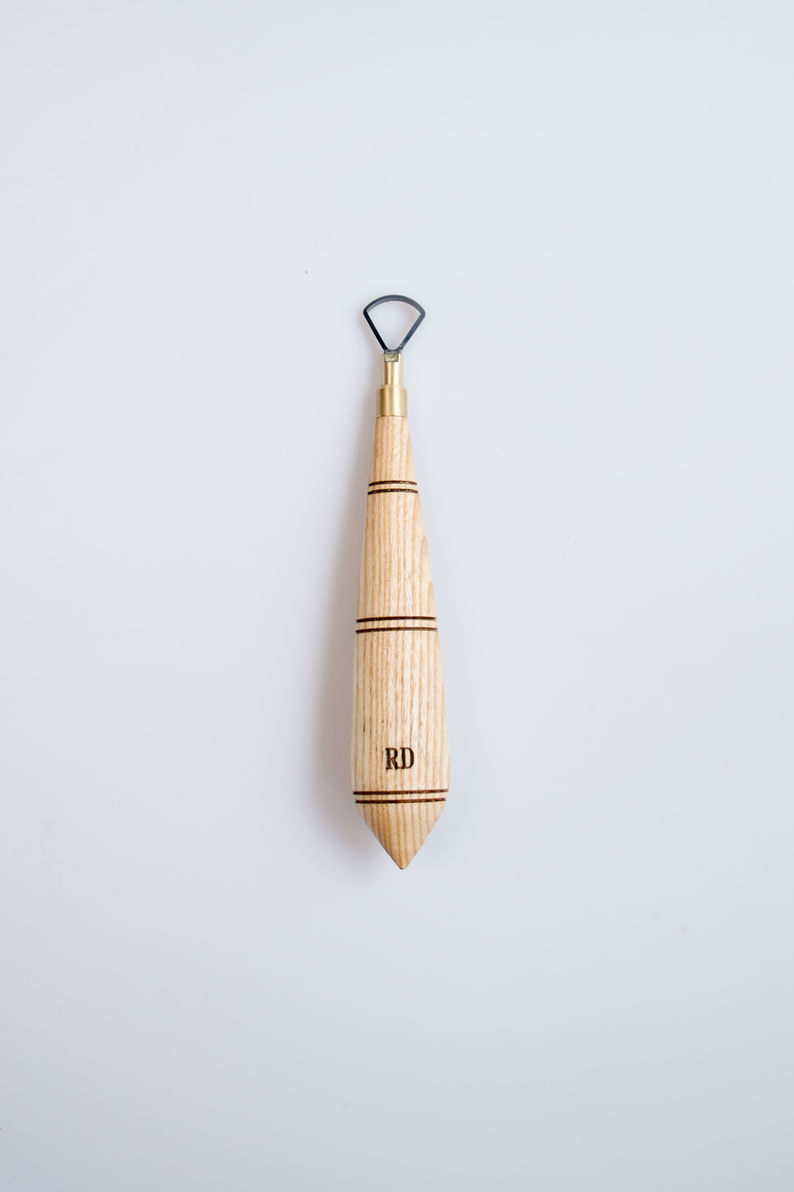 Bow Shape Tungsten Carbide Loop Blade Pottery Tool with Maple Wood Handle