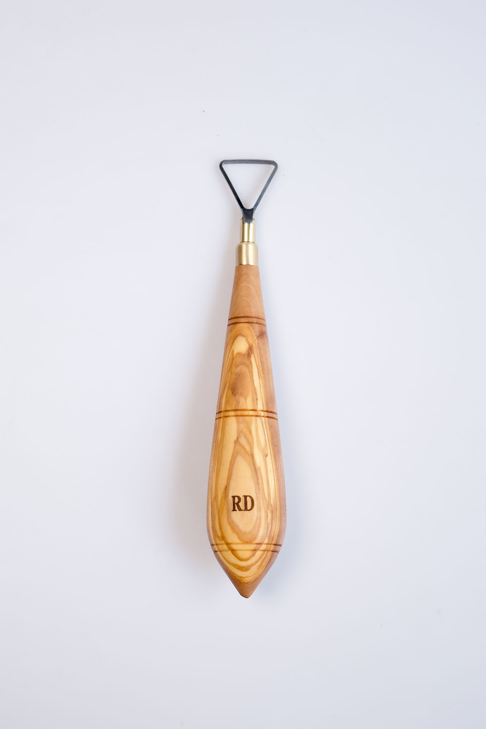 Triangle Shape Tungsten Carbide Loop Blade Potter Tool with Olive Wood Handle