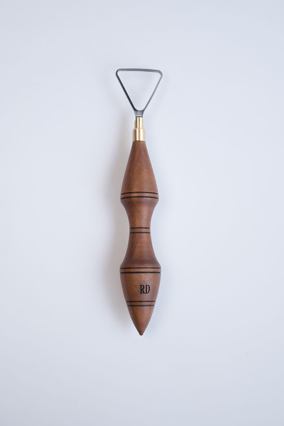Big Triangle Shape Tungsten Carbide Loop Blade Pottery Tool with Walnut Wood Handle