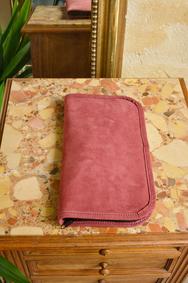 Nubuck Maroon Leather Pottery Tool Case