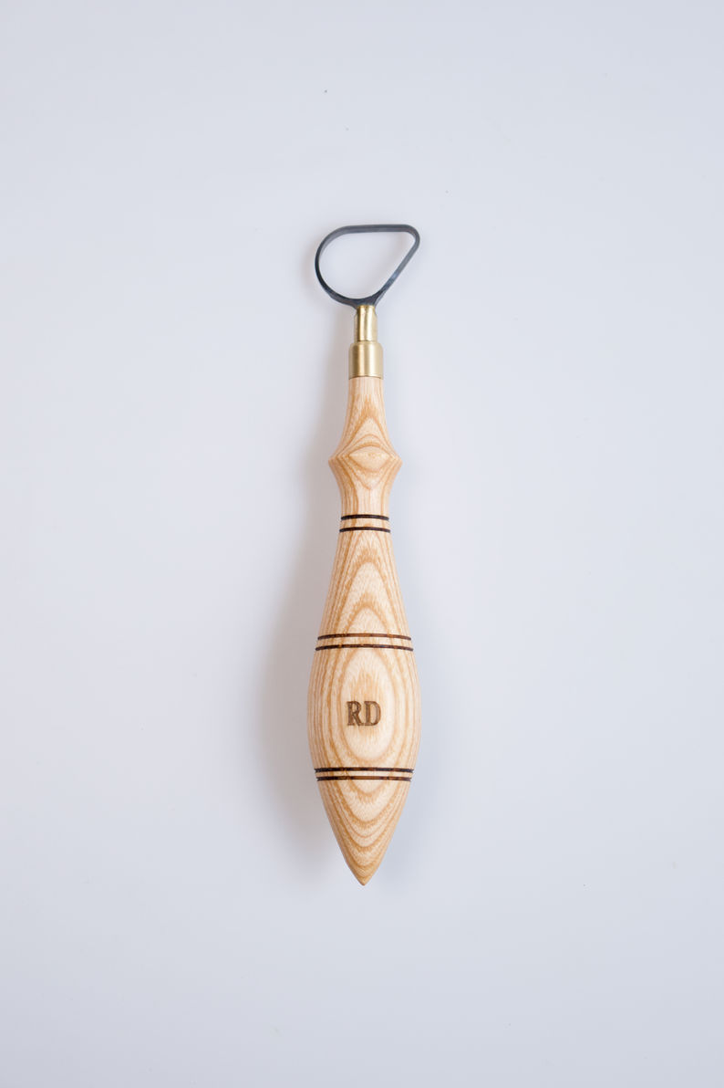 Pear Shape Tungsten Carbide Loop Blade Pottery Tool with Maple Wood Handle