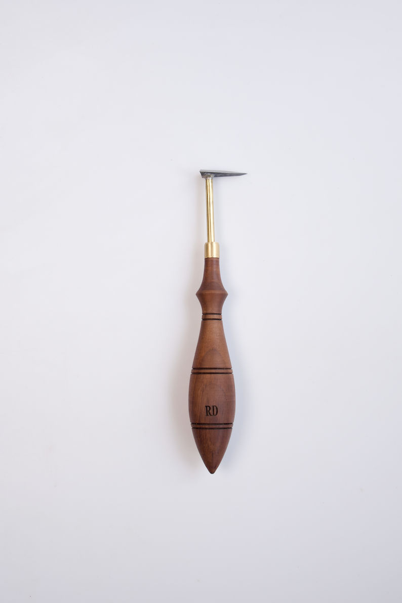 Angled Tip Shape Tungsten Carbide Blade Pottery Tool Maple Wood Handle