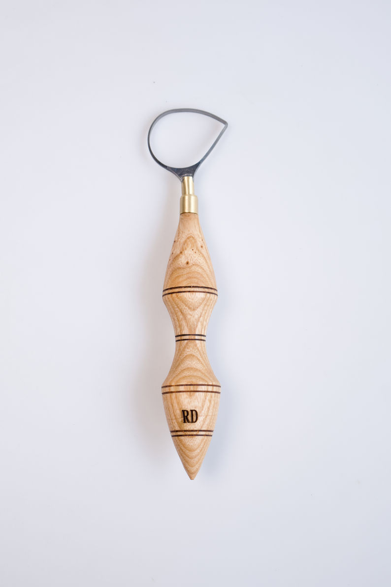 Big Puffin Shape Tungsten Carbide Loop Blade Pottery Tool with Maple Wood Handle
