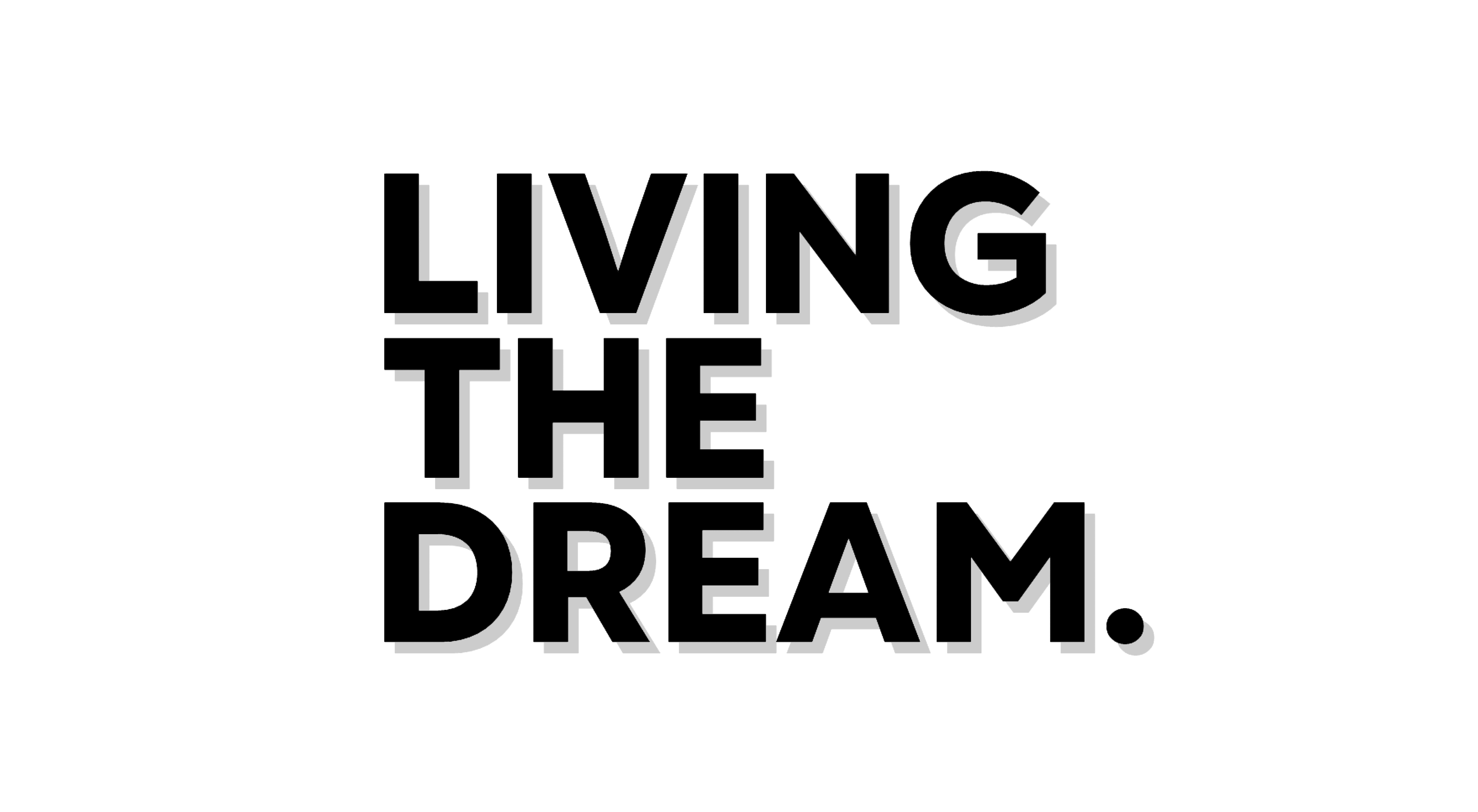 Black sticker, it reads "Living The Dream" created by Wrapgod