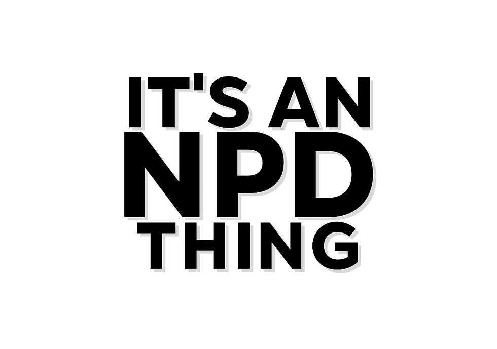 Black sticker, it reads "It's An NPD Thing" created by Wrapgod