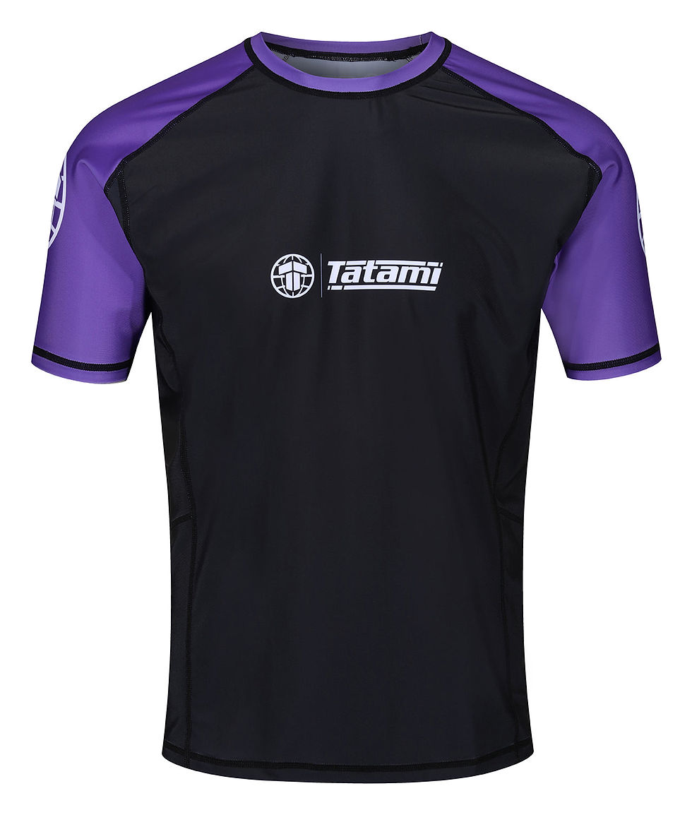 Thumbnail: IBJJF Ranked Relaxed Fit Rash Guard - Purple