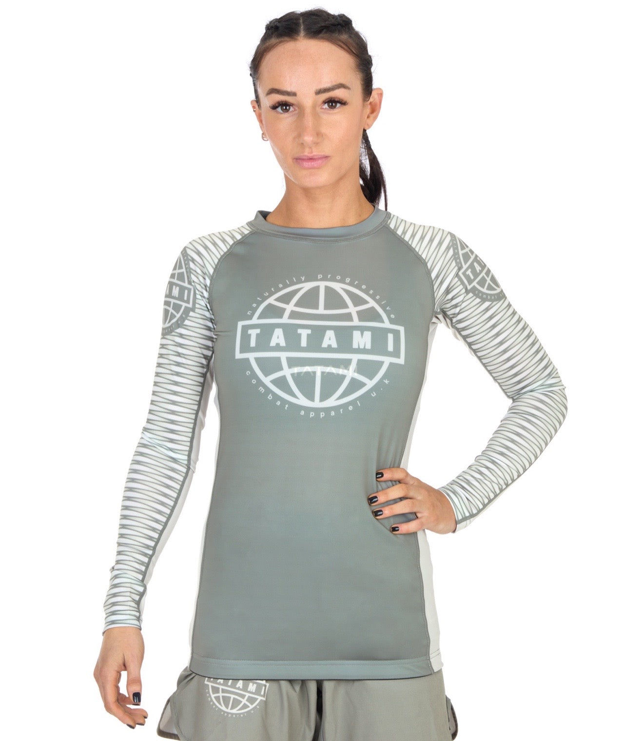 Ladies Hype Long Sleeve Rash Guard - Khaki
