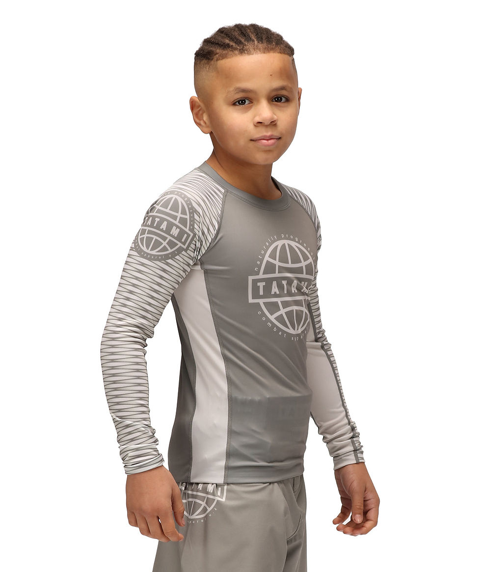 Thumbnail: Kids Hype Long Sleeve Rash Guard - Khaki