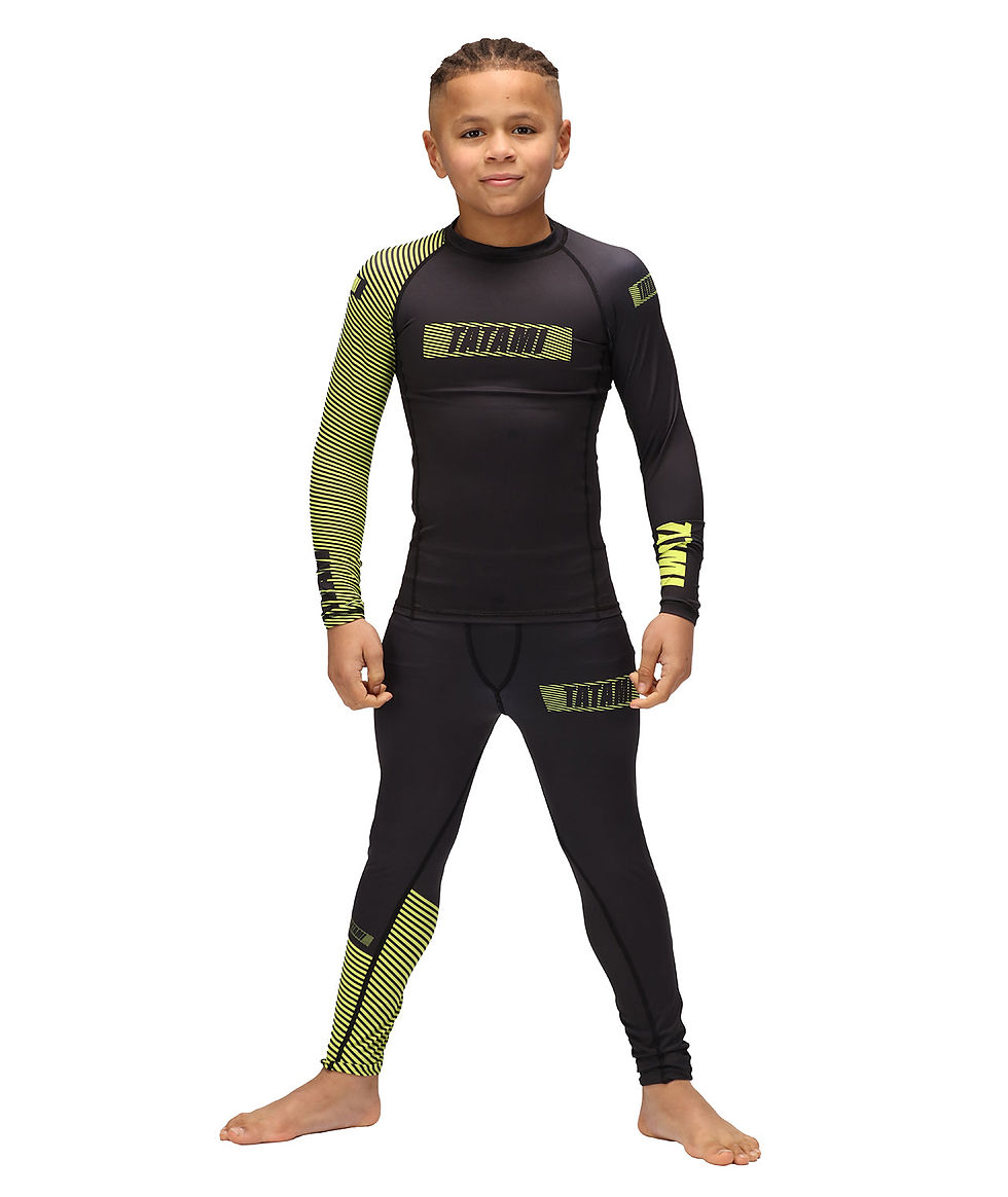 Thumbnail: Kids Essential 3.0 Long Sleeve Rash Guard - Black & Yellow