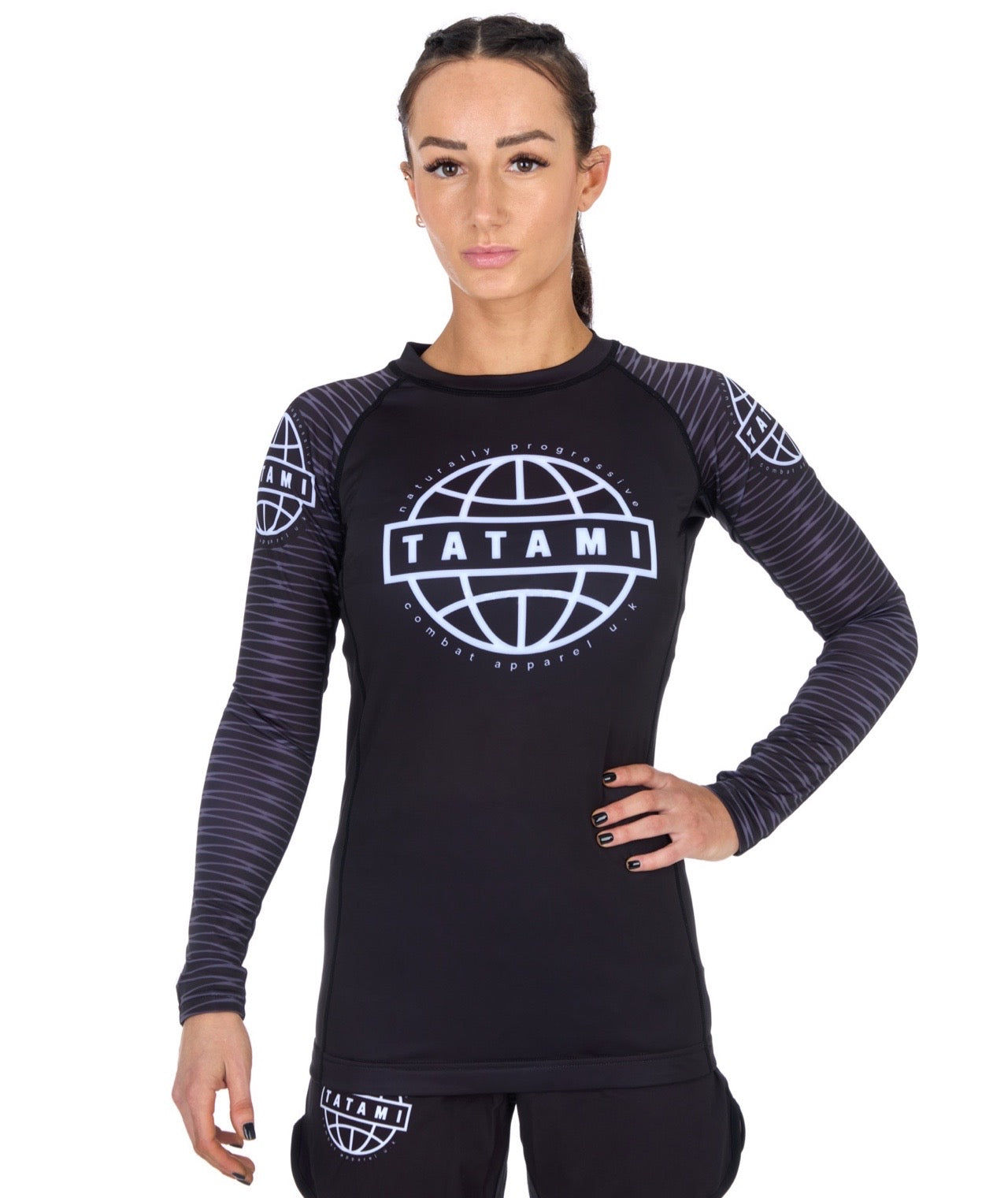 Ladies Hype Long Sleeve Rash Guard - Black