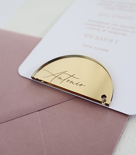 partecipazione matrimonio inviti plexiglass personalizzati elegante rosa tableau ELEGANCE 