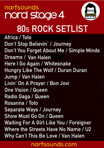 Nord Stage 4 Cover Sound Pack: 80s ROCK | narfsounds