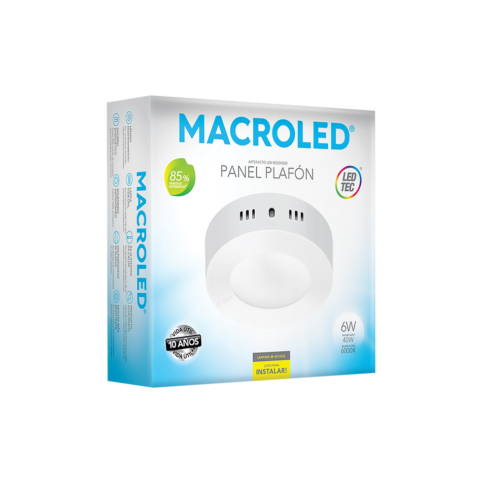 Miniatura: Panel plafón redondo 6W
