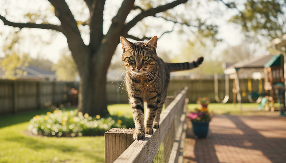 A cat’s balance starts long before the jump.