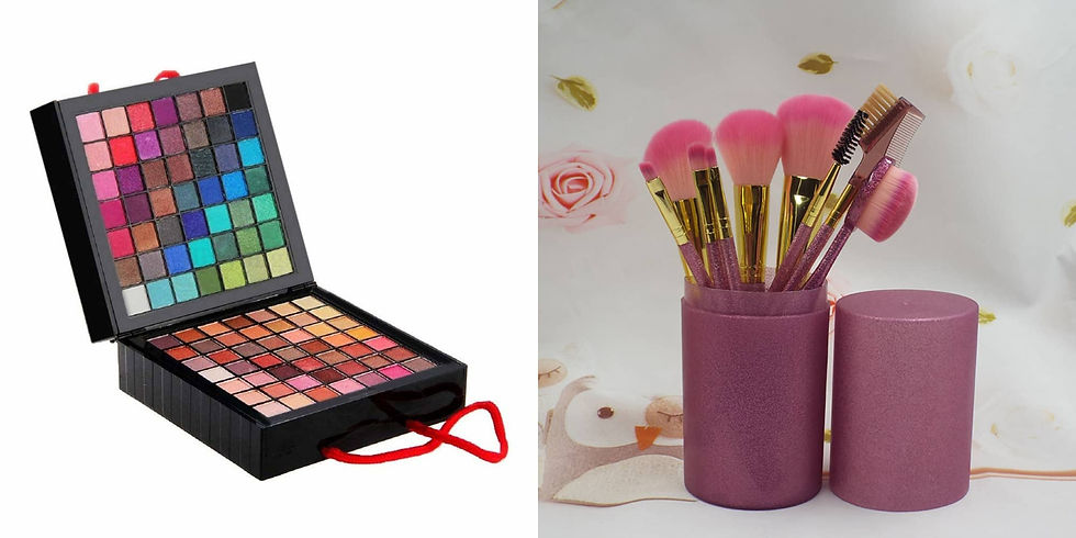 Thumbnail: Luxury Beauty Makeup Brush Set 9pcs (Purple) & Makeup palette with 177 colors