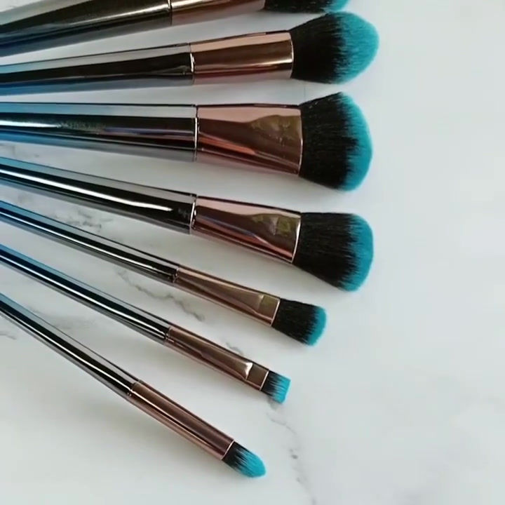 Thumbnail: Luxury Beauty Makeup Brushes 7 Pcs Unicorn Eyeshadow Eyeliner Blending Brushes