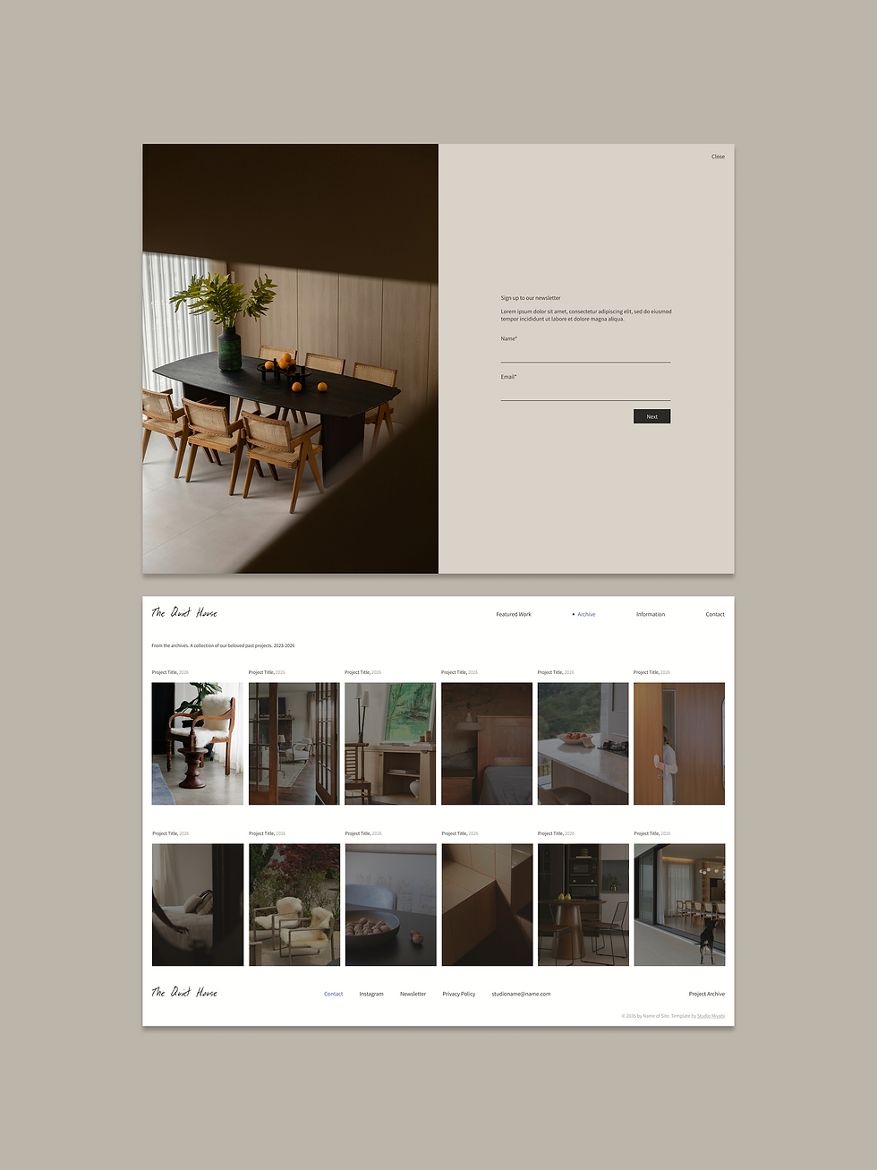 Thumbnail: The Quiet House Portfolio Website Template