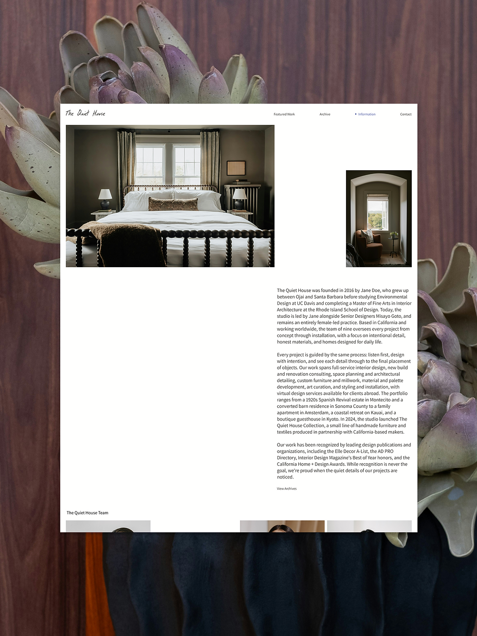 Thumbnail: The Quiet House Portfolio Website Template