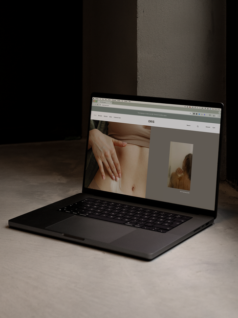 Laptop mockup showing beauty website
