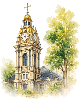 clock tower painting
