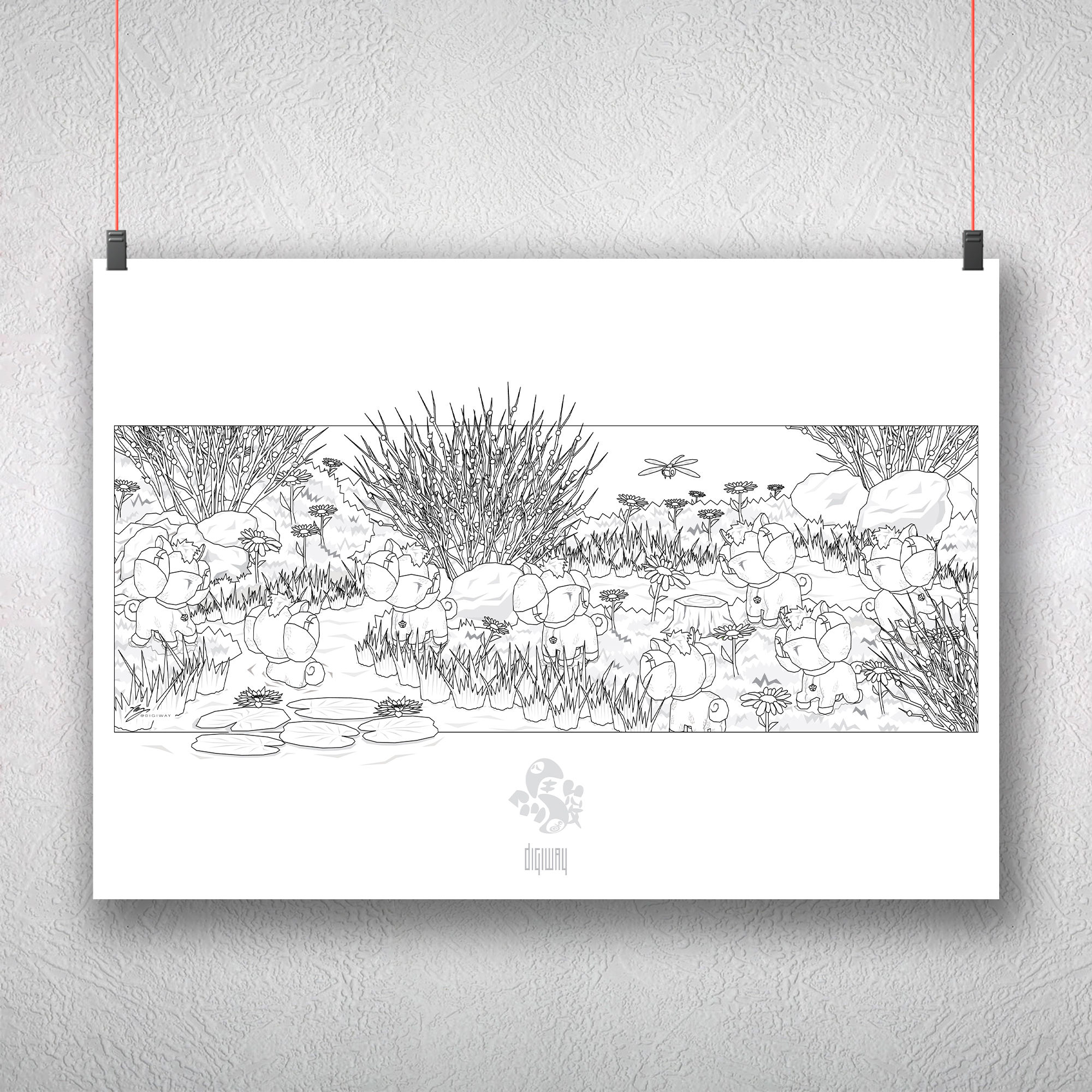 The Eight Steeds 八駿圖 | Coloring Page