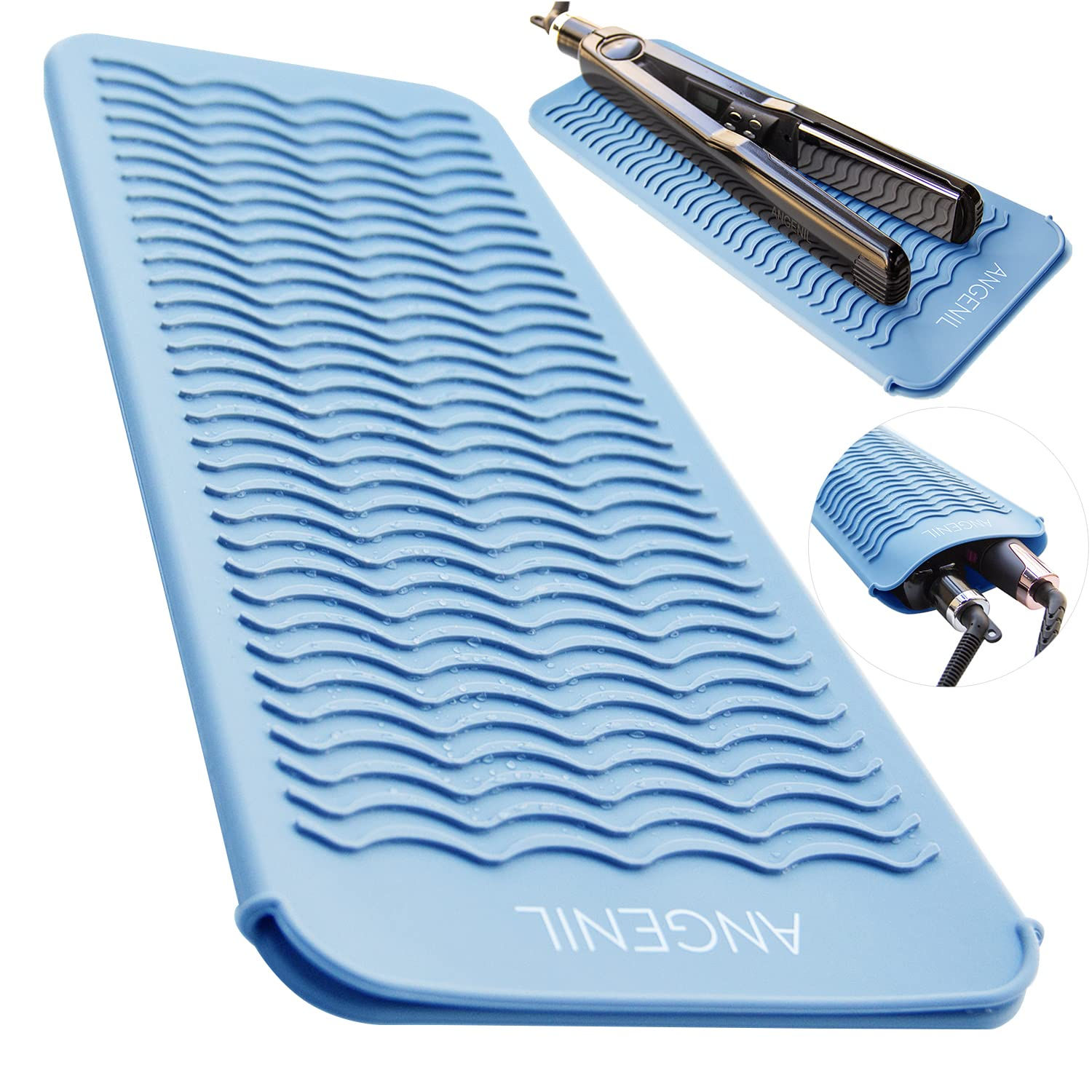 ANGENIL Heat Resistant Silicone Mat Pad Pouch For Travel Curling Iron Wand Tourm