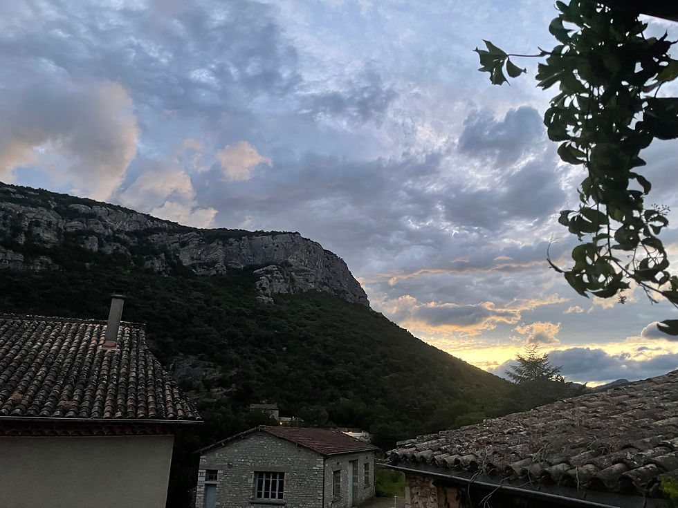 Summer view of Le Cengle mountain from my bedroom window