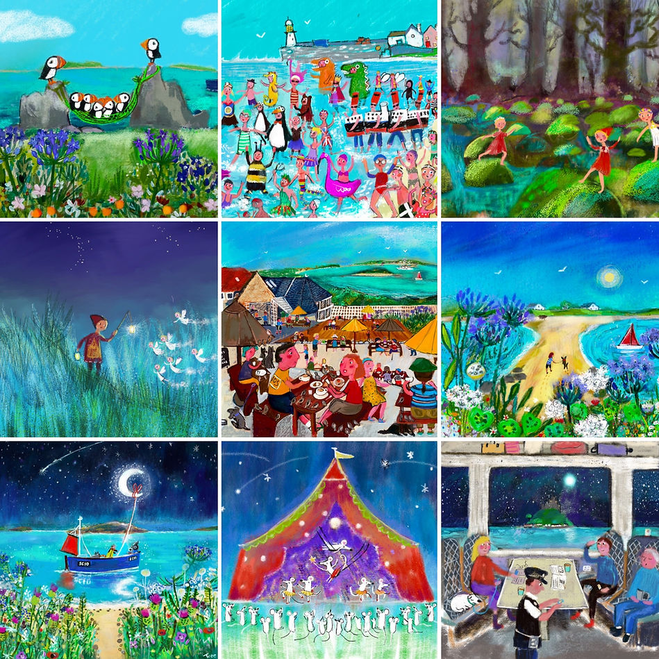 Inspired by Cornwall, The Isles of Scilly, Whimsical, Quirky Artworks