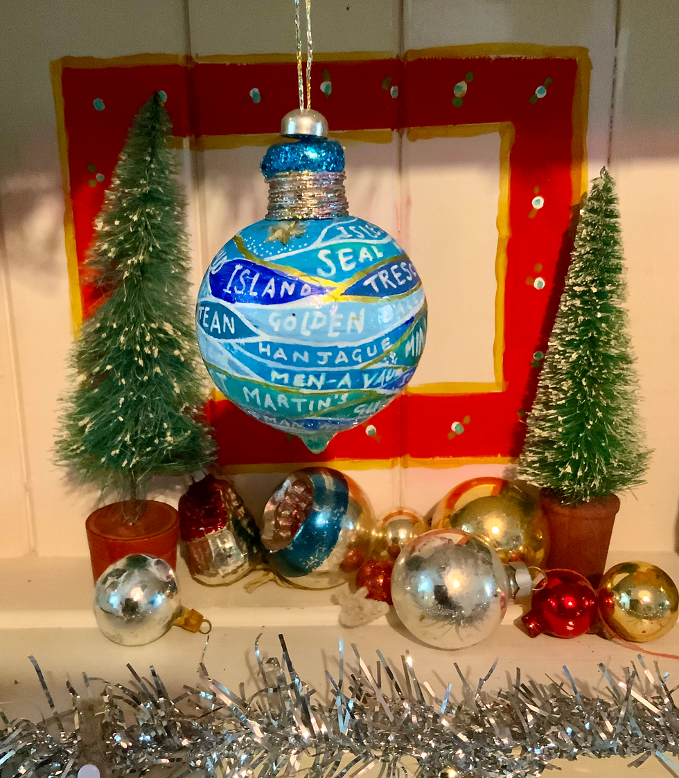 Thumbnail: Scilly Islands and Rocks. Hand painted Bauble 