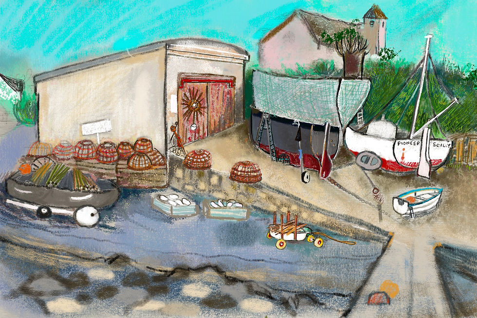 The old Lifeboat Station. St Agnes. Isles of Scilly. Print A3.