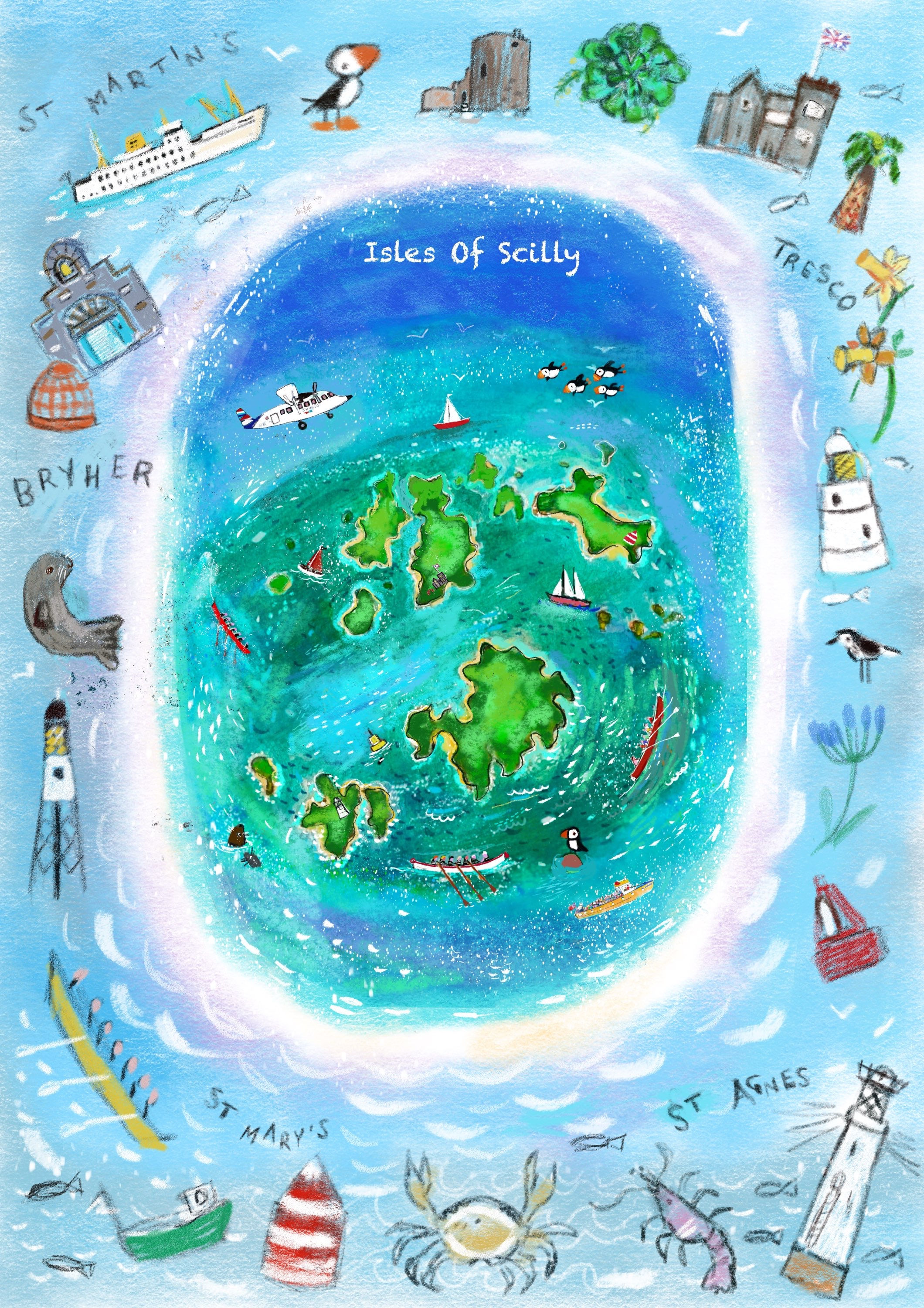A3 Isles of Scilly Print.