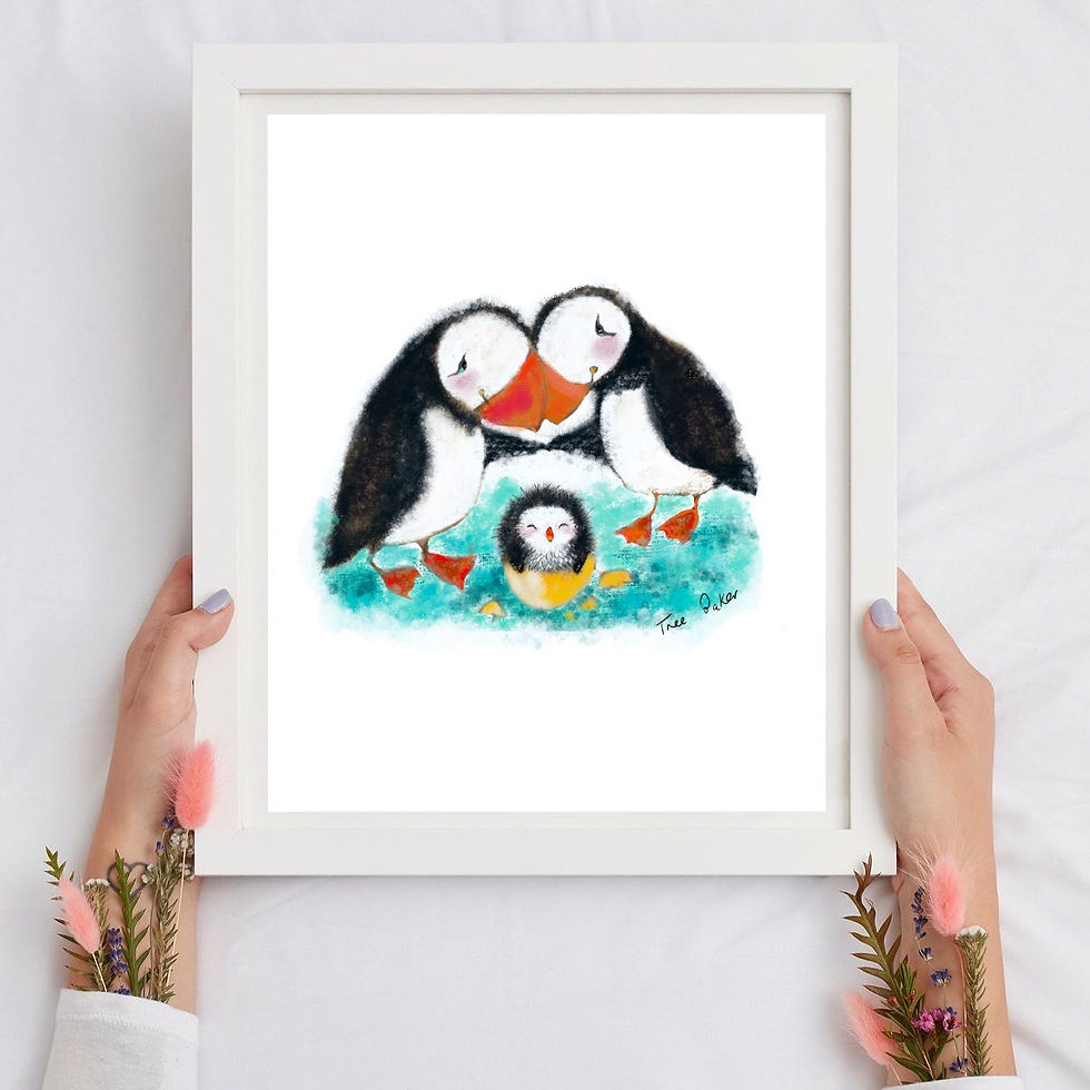 Little Egg. Puffin print.